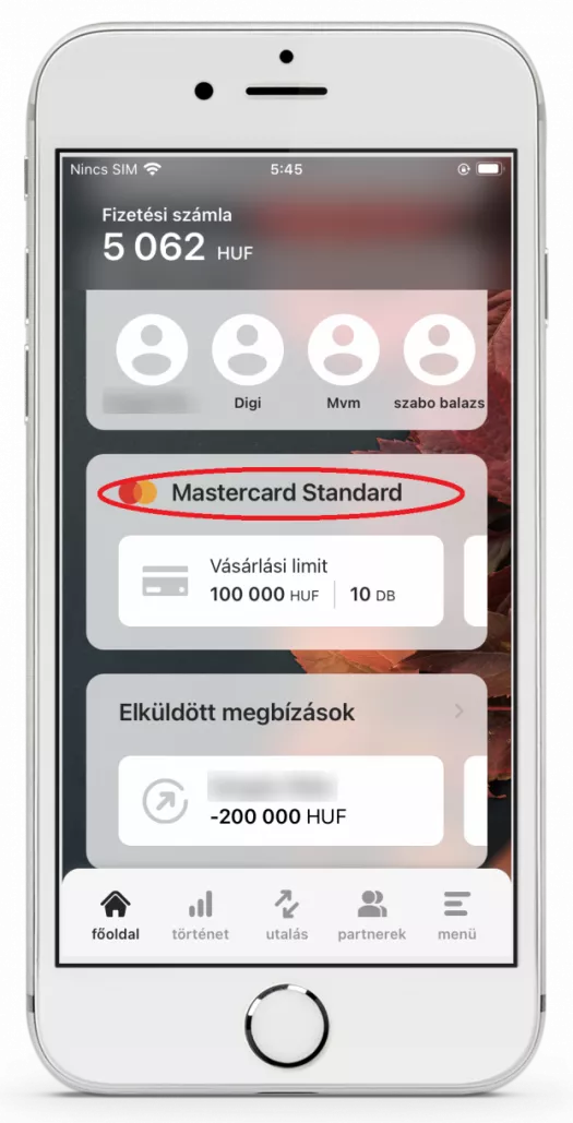 Bankkártya letiltási menüpont MBH (korábban BB) Mobil App almenüjében