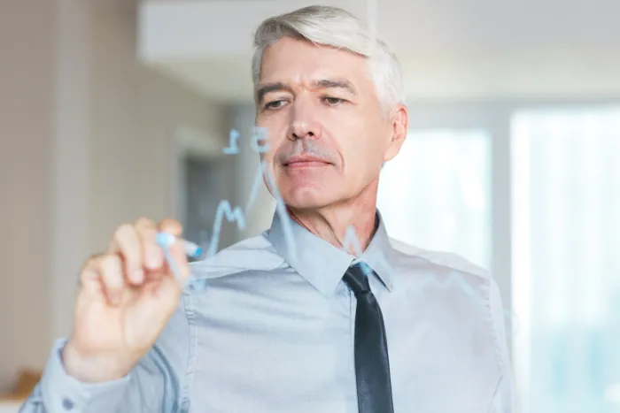 Befektető diagramot rajzol