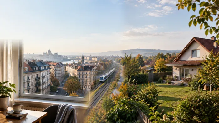 37 millió forintos szakadék a lakáspiacon: ennyivel kevesebbe kerül vidéken a lakhatás Budapesti városi otthon és vidéki otthon látkép