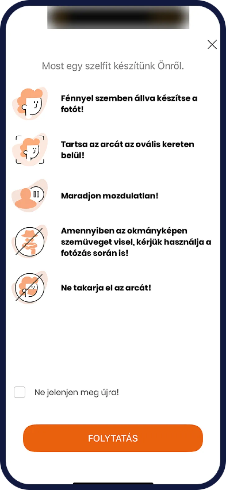 CIB szelfis számlanyitás azonosítás képernyő