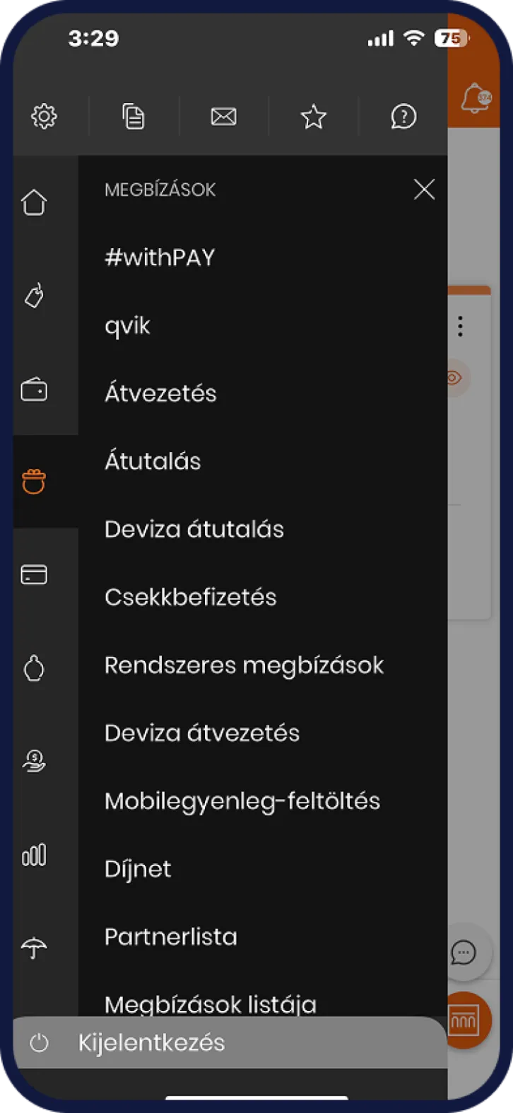 CIB mobilbank átutalás képernyő