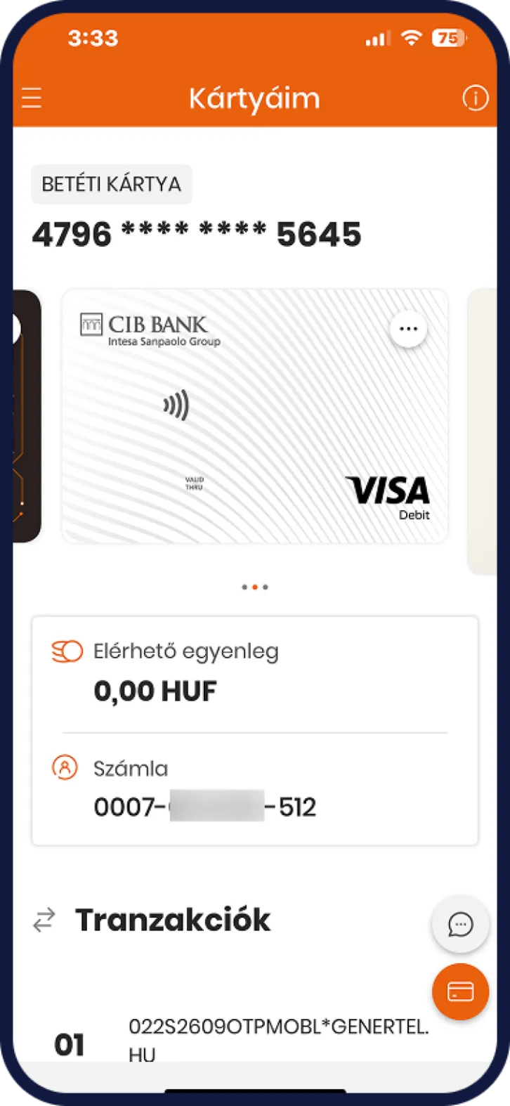 CIB mobilbank bankkártyás vásárlás