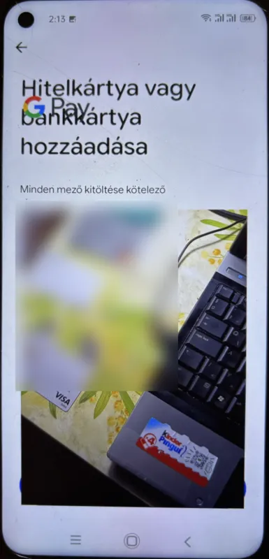 Google Wallet képernyő