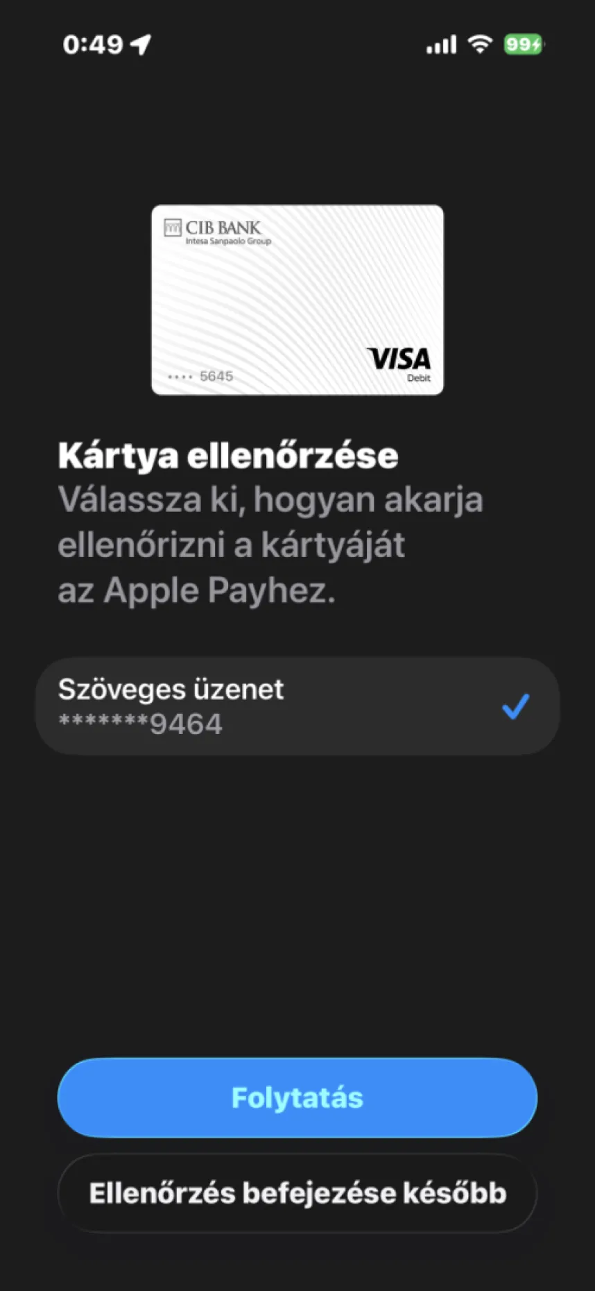 Apple Tárca képernyőkép