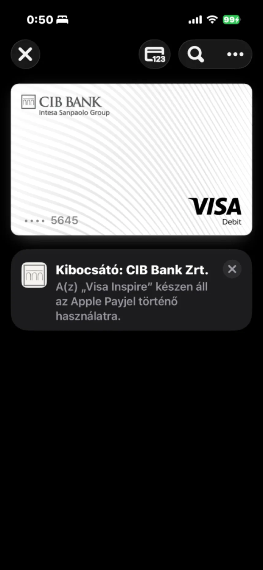 Apple Tárca képernyőkép