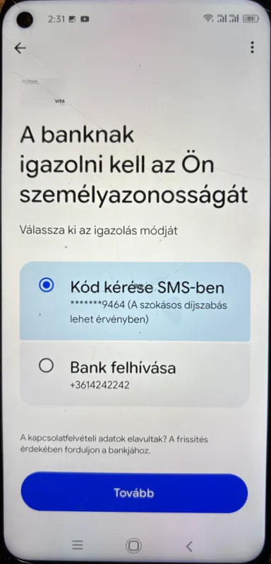 Google Wallet képernyő