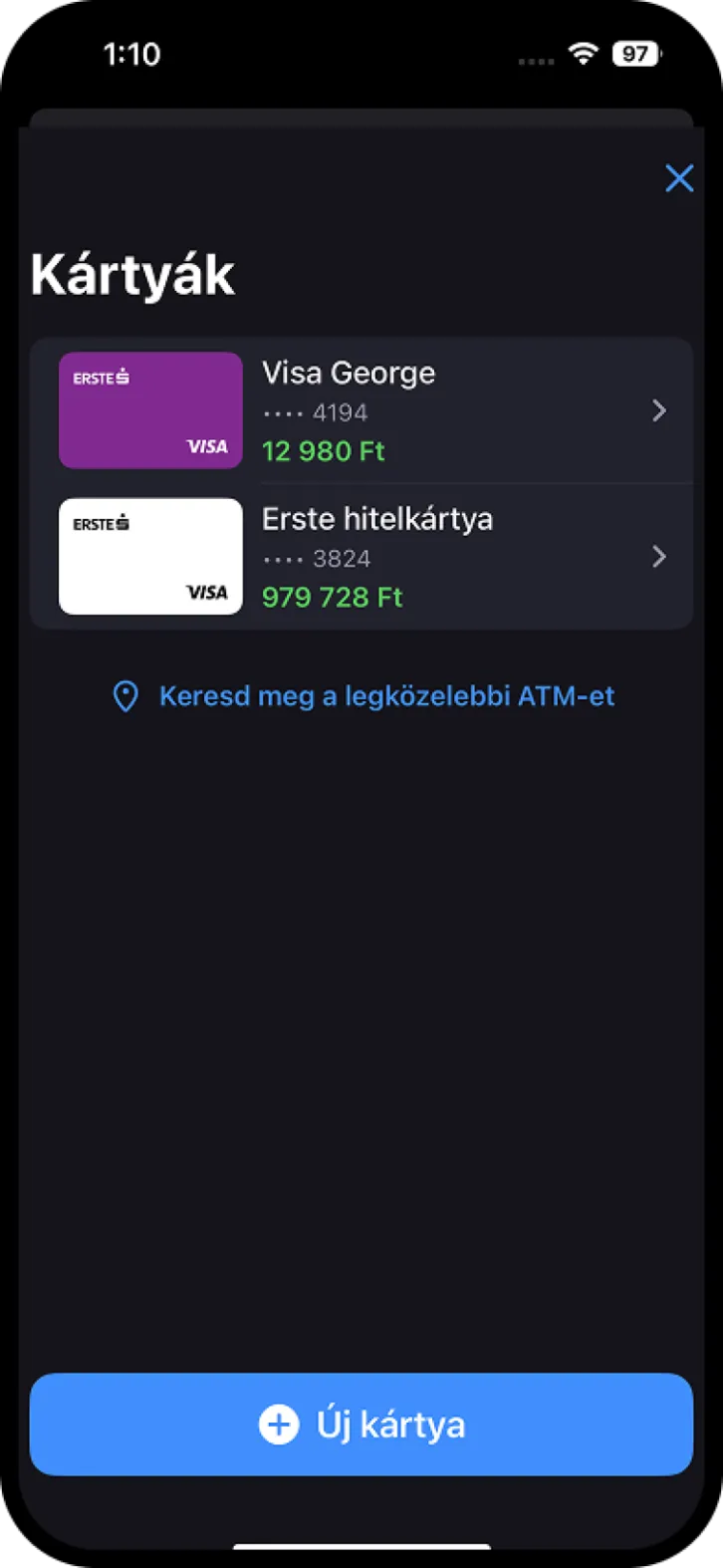 Erste George kártya digitalizálás
