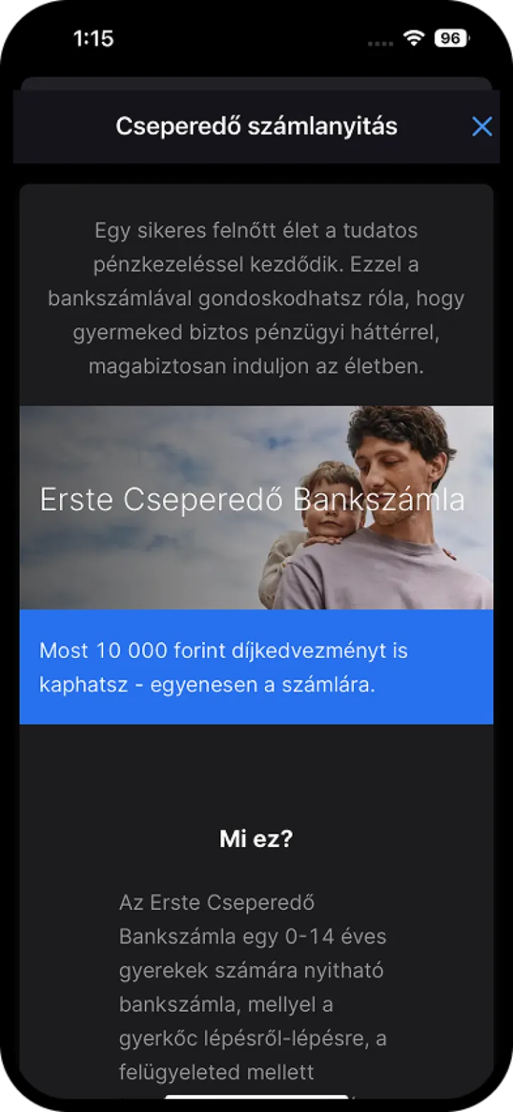 Erste George kiskorúaknak nyitható számla