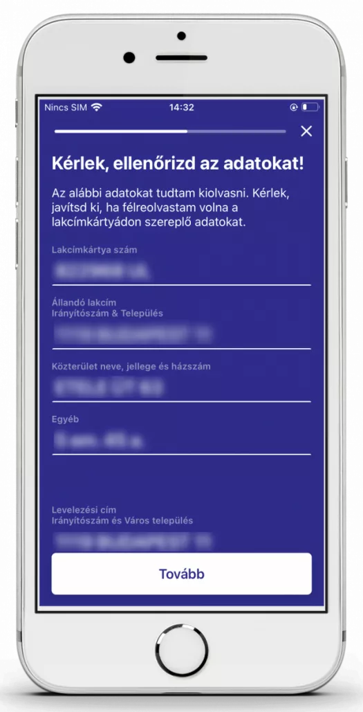 Erste szelfis számlanyitás adatellenőrzés képernyő