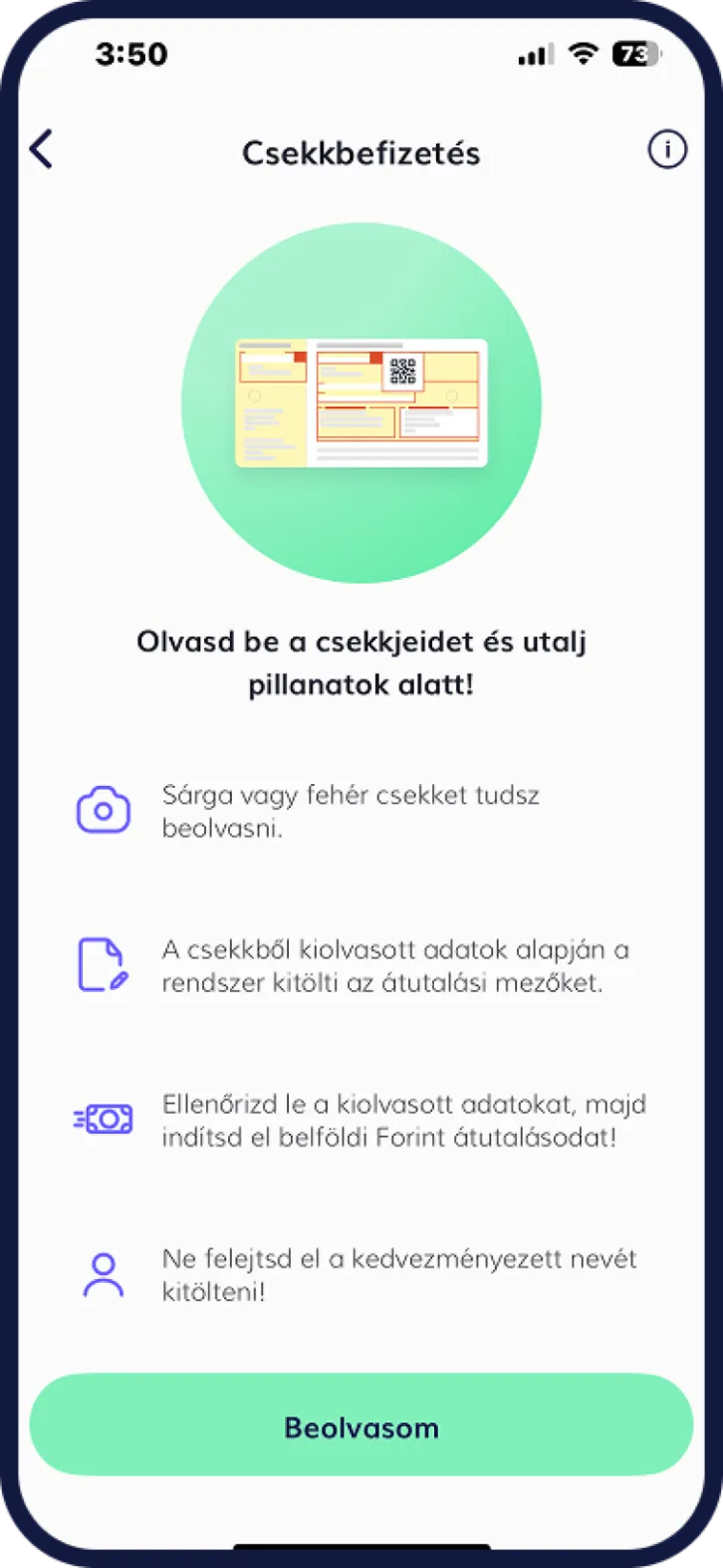Csekkbefizetés