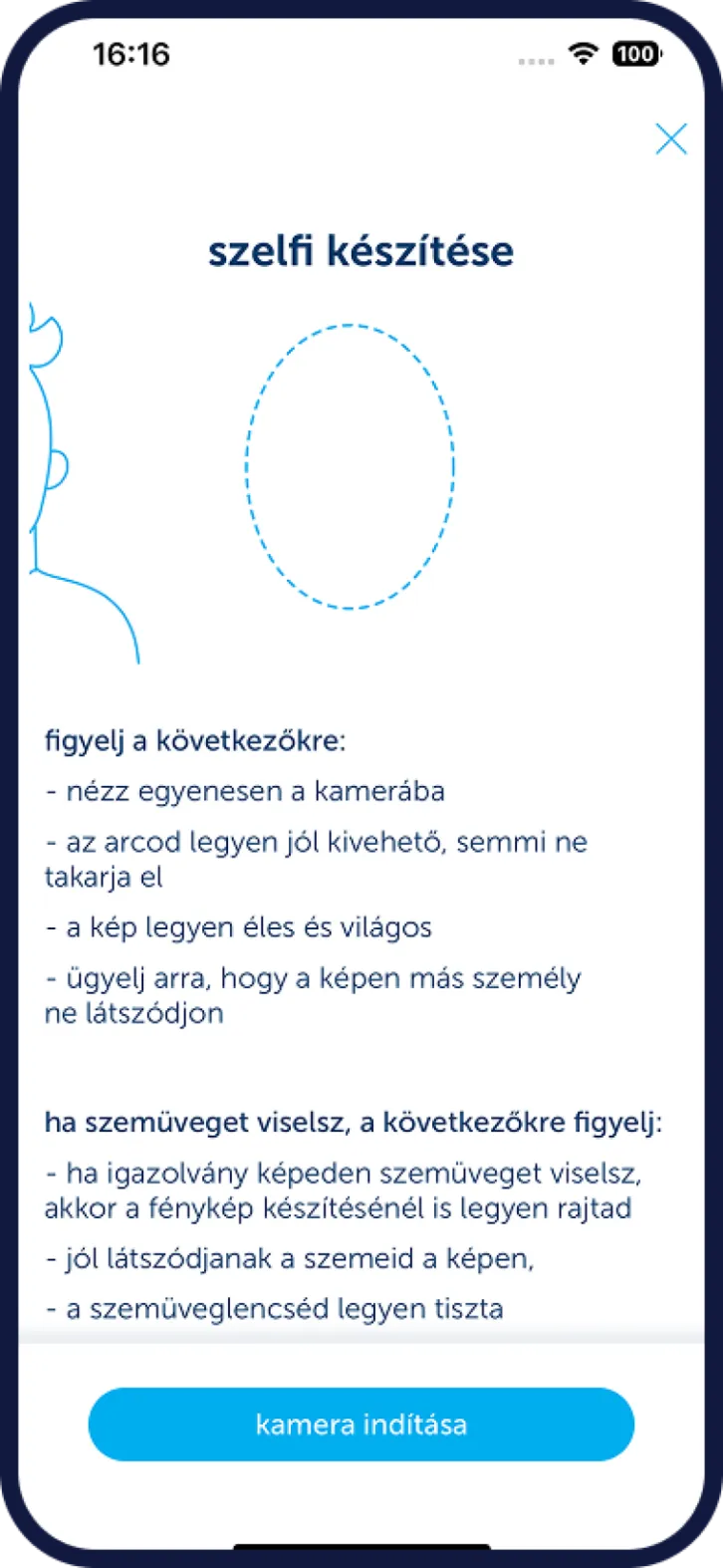 K&H szelfis számlanyitás fénykép készítés képernyő