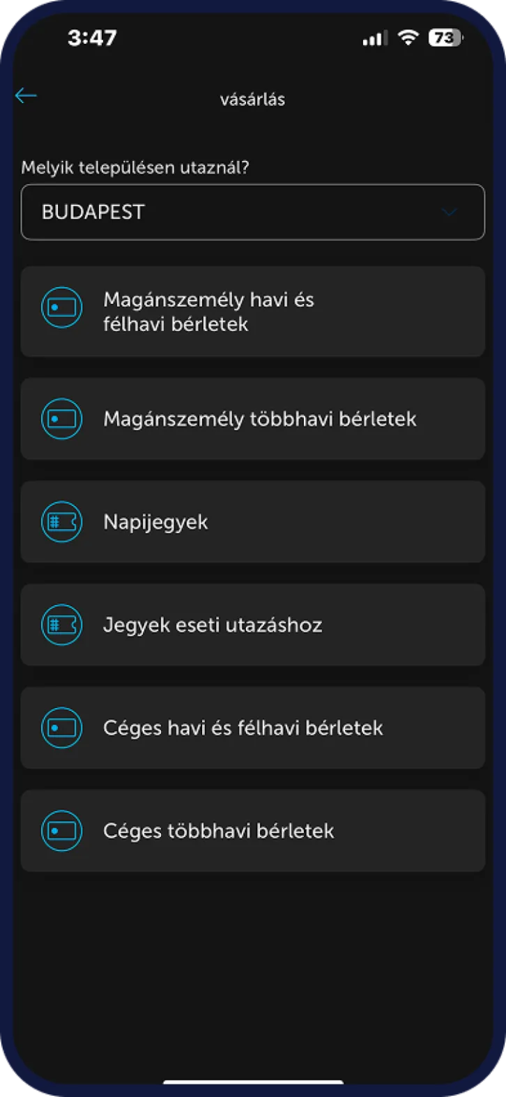 Jegyvásárlás K&H bankszámláról mobilbankkal