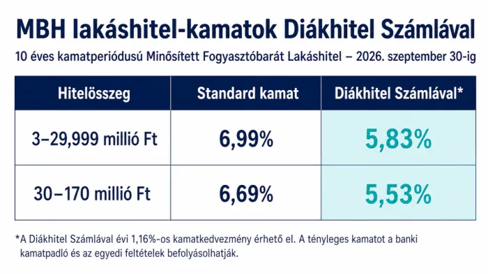 Kedvezményes lakáshitel kamatok diákszámlával.