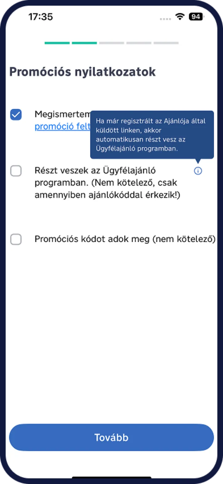Raiffeisen számlanyitás és promóciós nyilatkozatok elfogadása
