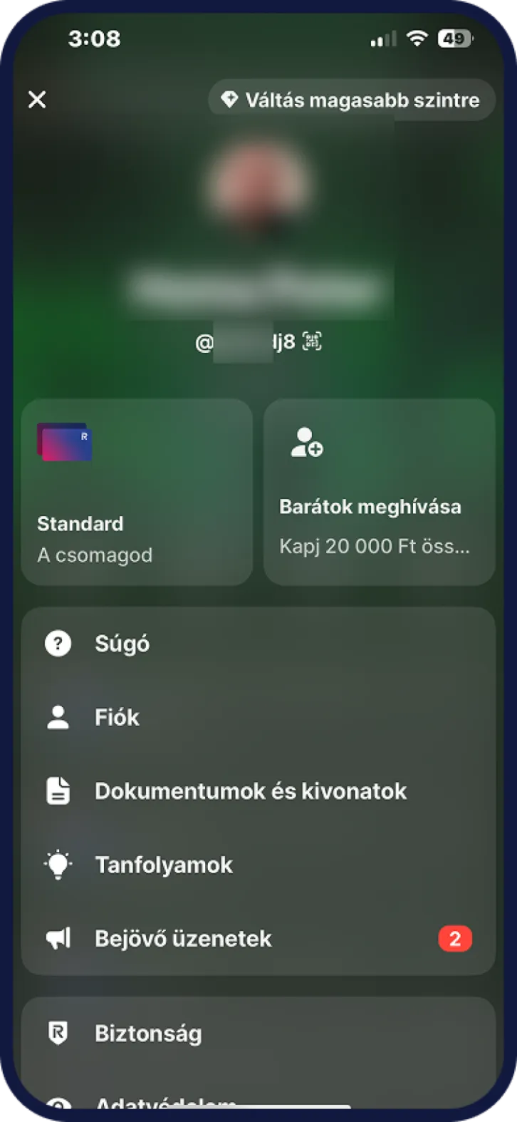 Revolut személyes képernyő - 1