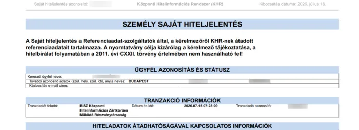 Saját hiteljelentés 1.